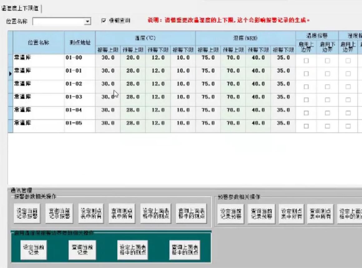 溫濕度監(jiān)測系統(tǒng)修改報警上下限